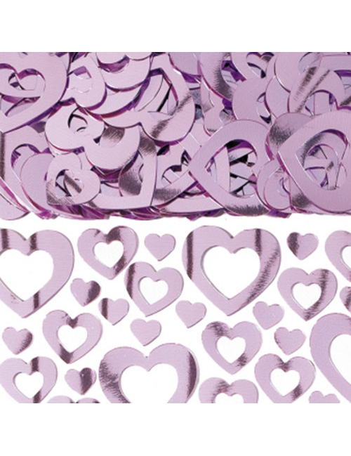 Confettis coeurs roses