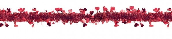 Guirlande rouge brillante avec coeurs Saint Valentin