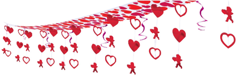 Décoration à suspendre coeur et cupidon Saint-Valentin