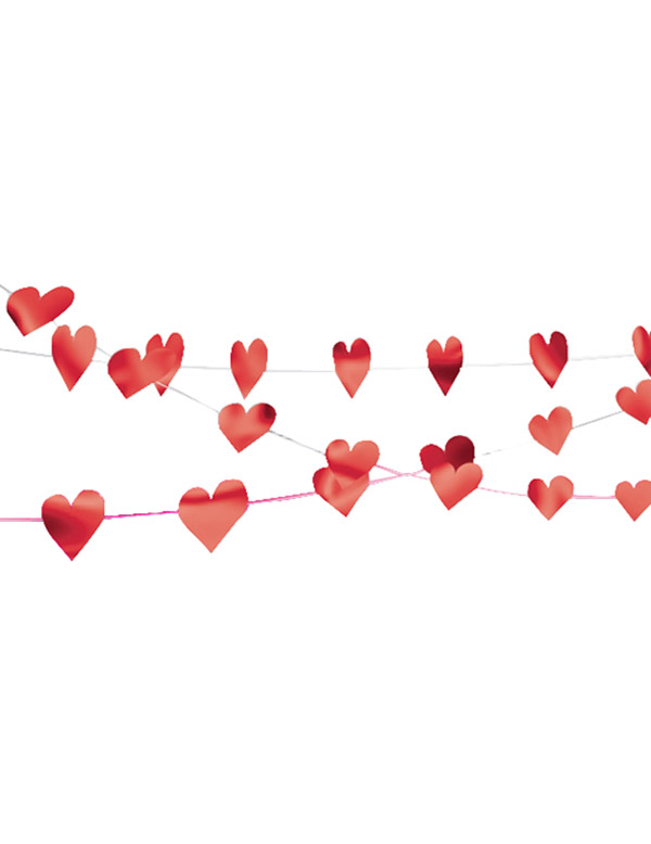 Guirlande ficelle coeurs Saint Valentin