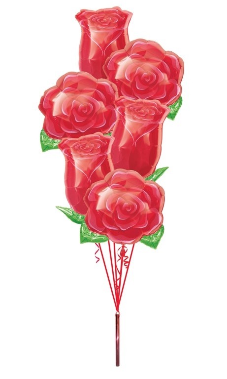 Ballons aluminium bouquet de roses