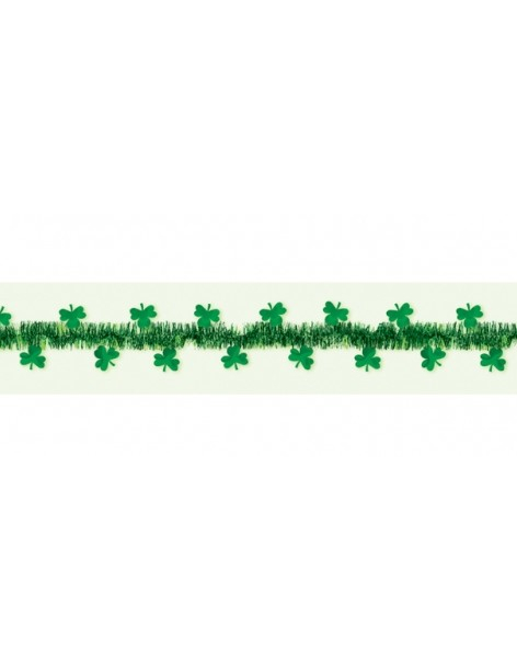Guirlande verte brillante avec trèfles Saint Patrick