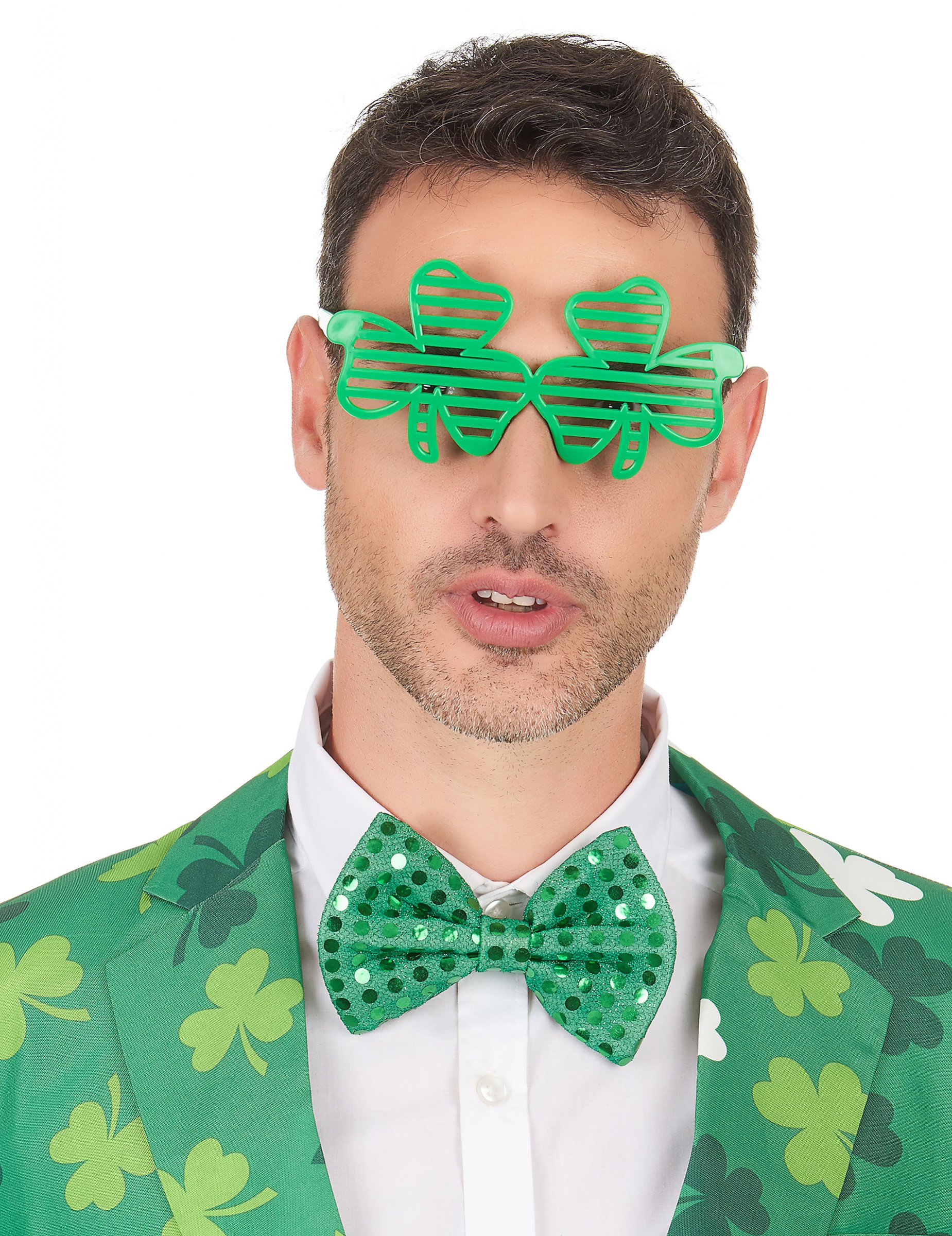Lunettes humoristiques trèfles verts Saint-Patrick