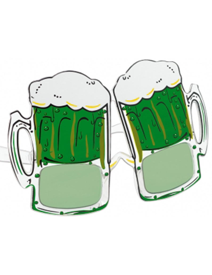 Lunettes humoristiques chope à bière Saint-Patrick