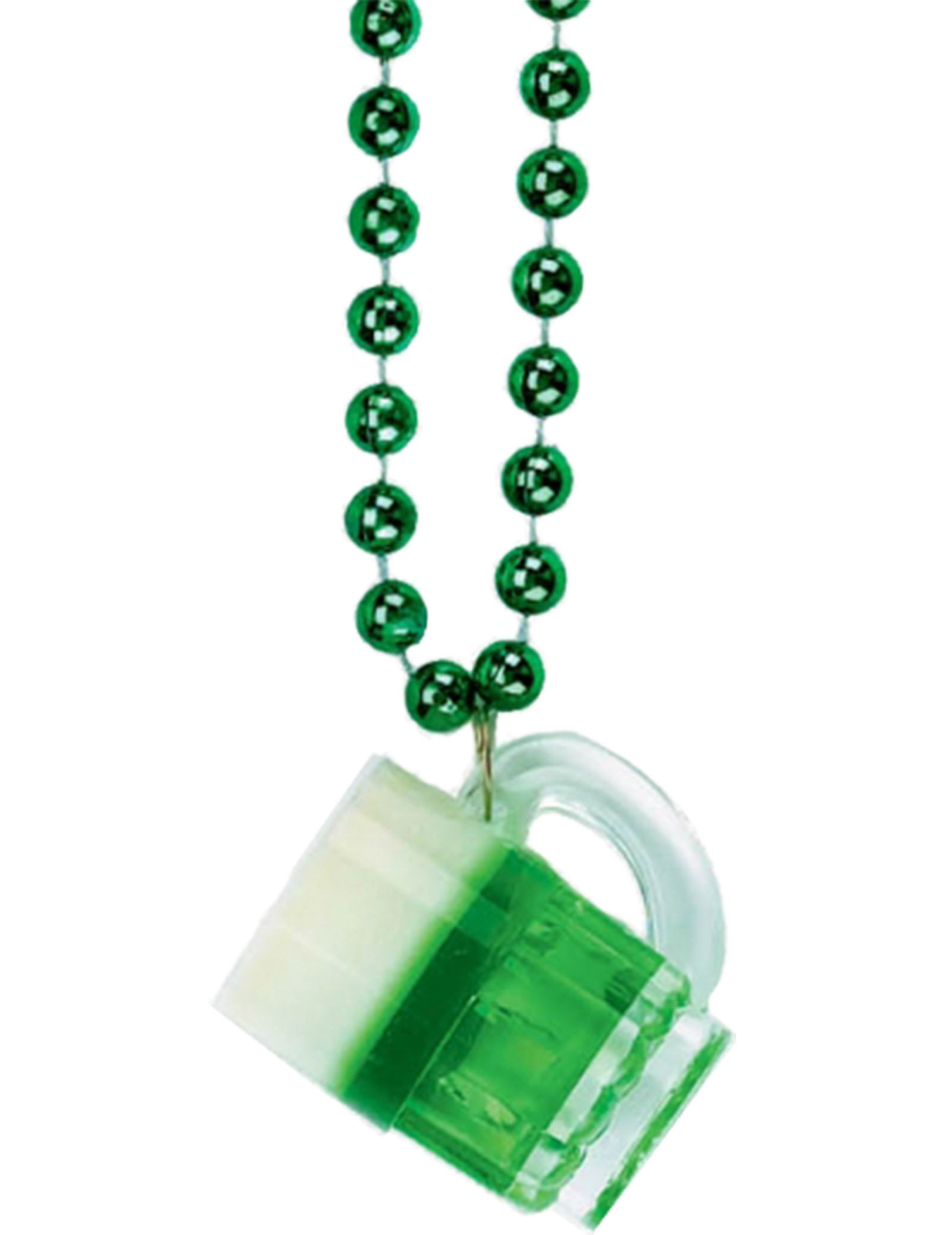 Collier chope à bière vert Saint-Patrick