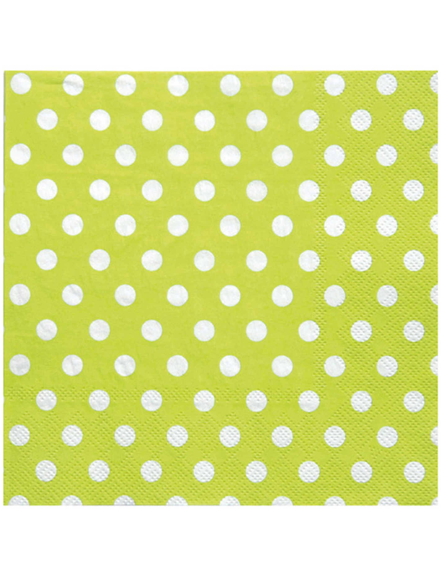 20 Serviettes en papier Vertes pois blancs 33 x 33 cm