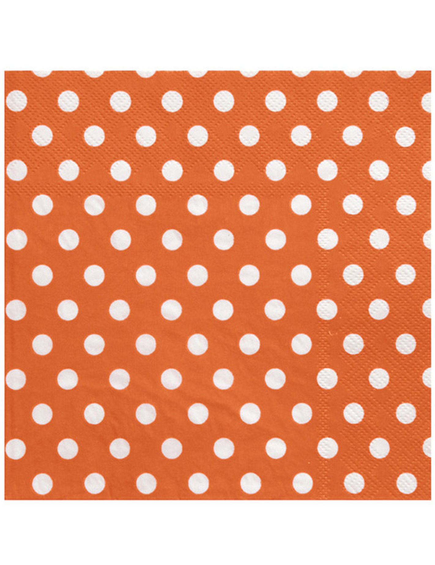 20 Serviettes en papier Orange pois blancs 33 x 33 cm