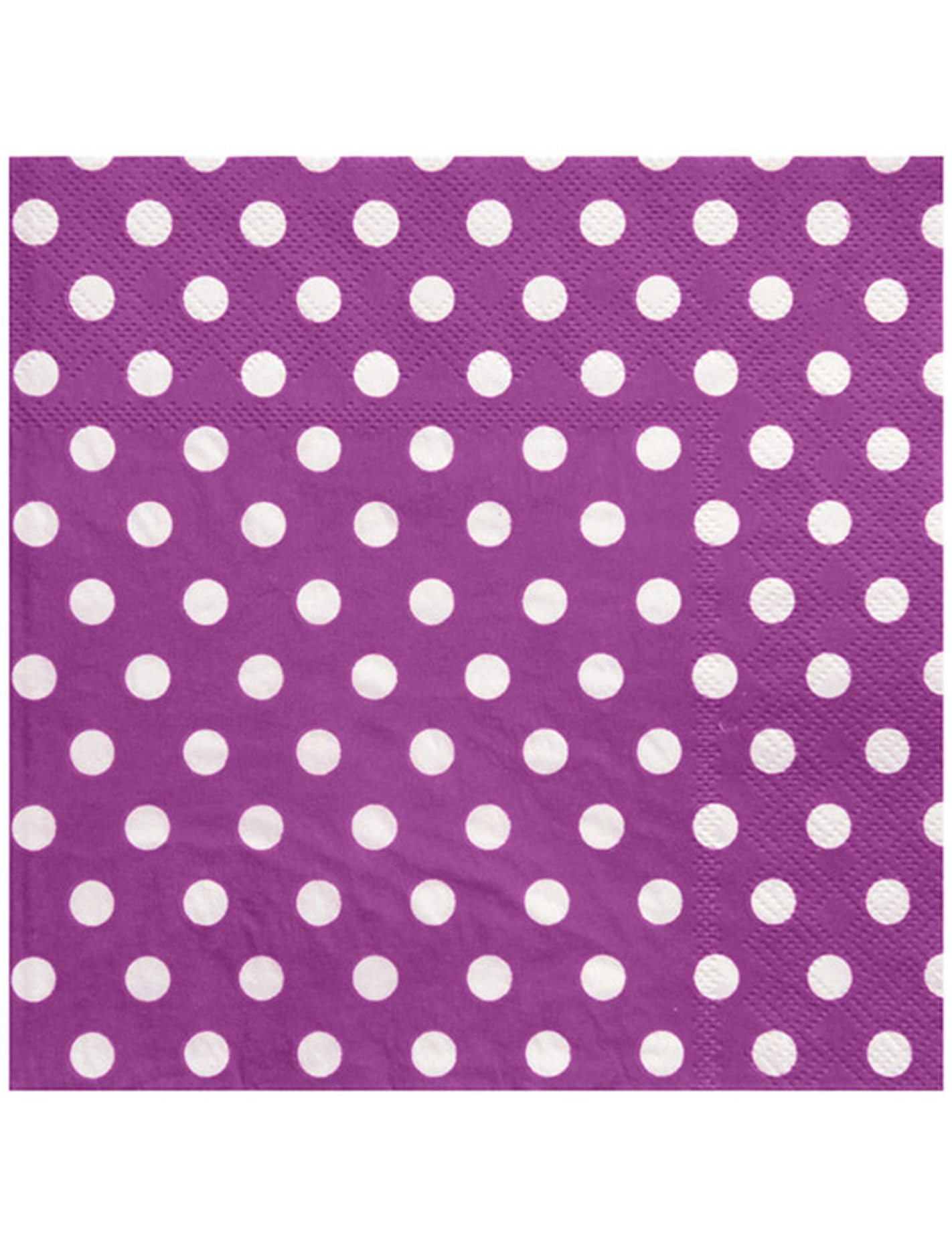 20 Serviettes en papier Prune pois blancs 33 x 33 cm