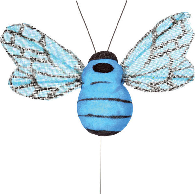 6 abeilles sur tige turquoise