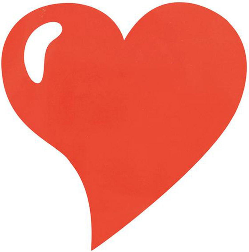4 Sets de table coeur brillant rouge