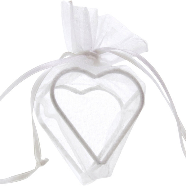 4 sachets forme coeur armuré blanc