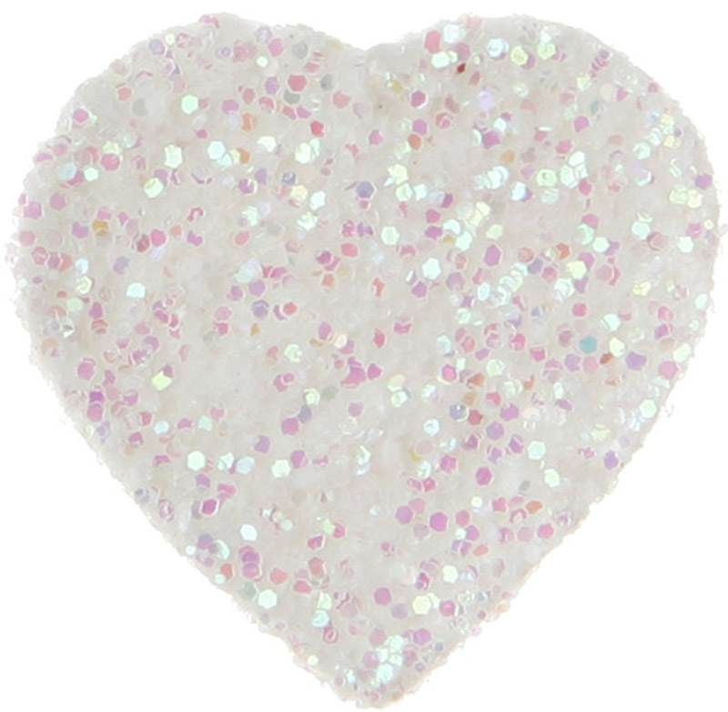 50 confettis coeur blanc pailletté