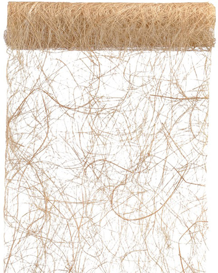Chemin de table abaca beige 5 m
