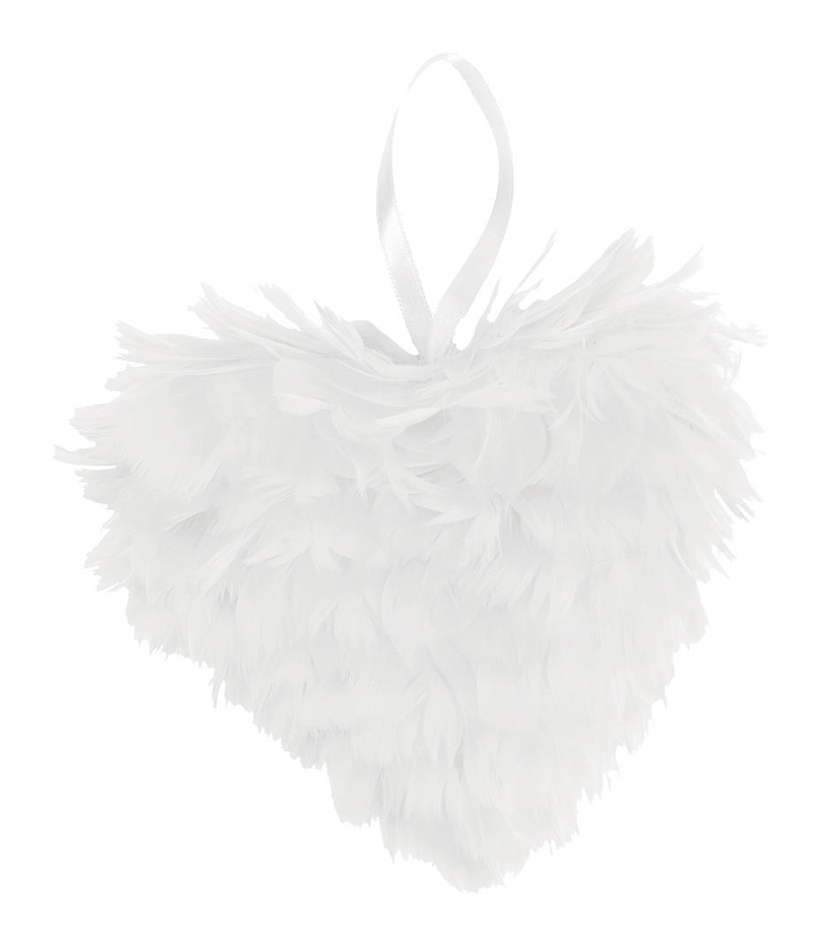 Coeur en plumes blanc