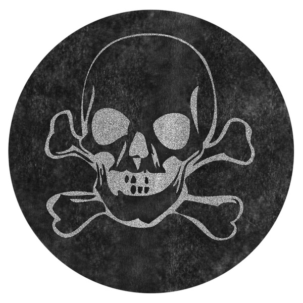 6 sets de table rond noir Tête de mort