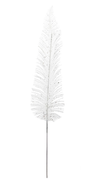 Feuille de palme blanche paillettée