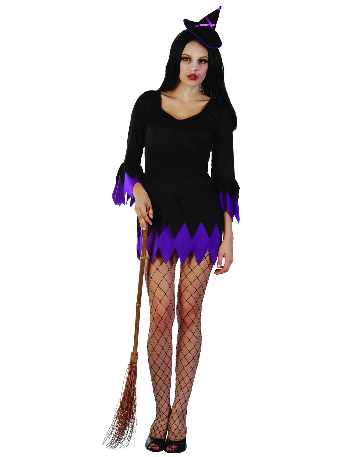 Déguisement sorcière sexy violette femme
