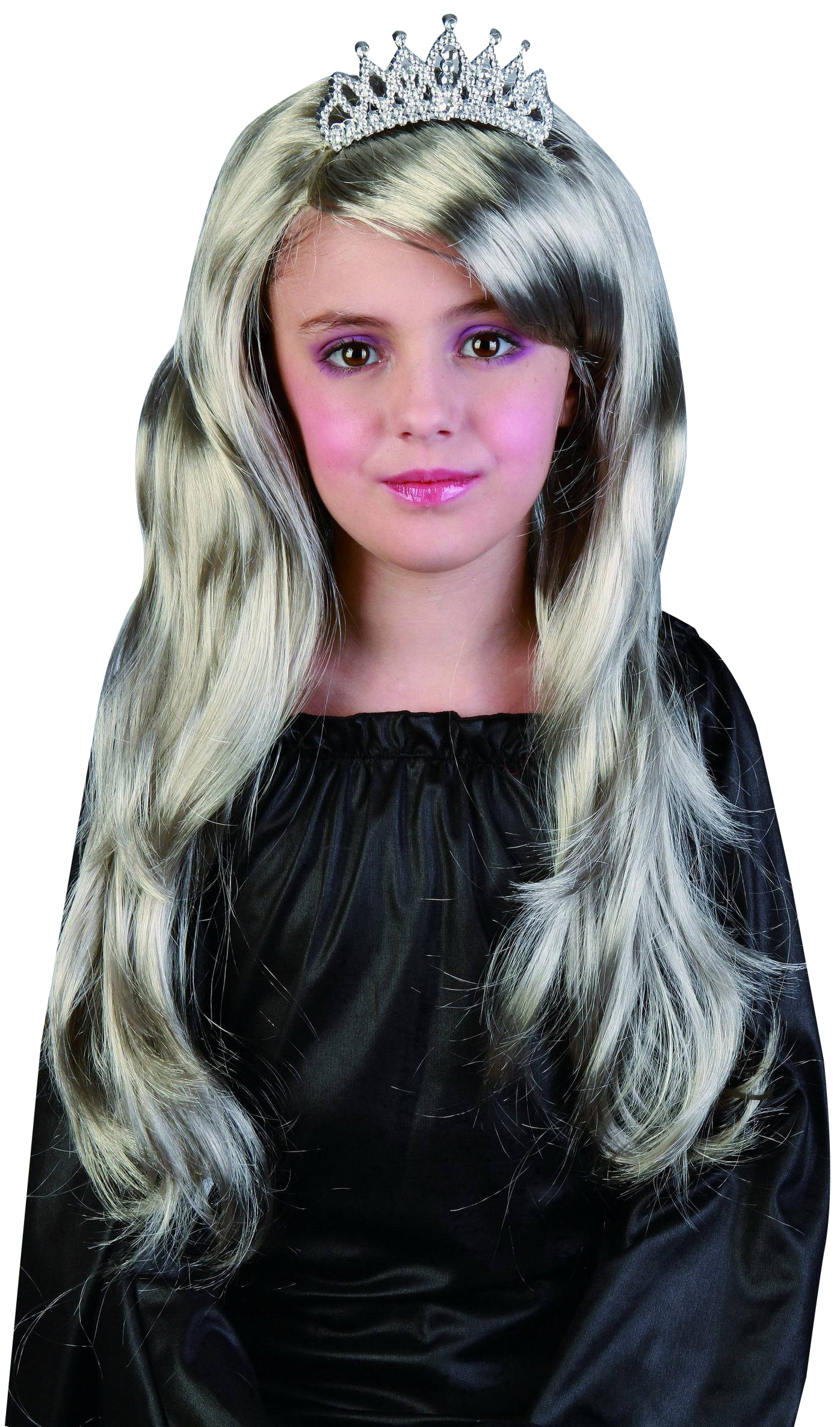 Perruque argentée princesse fille