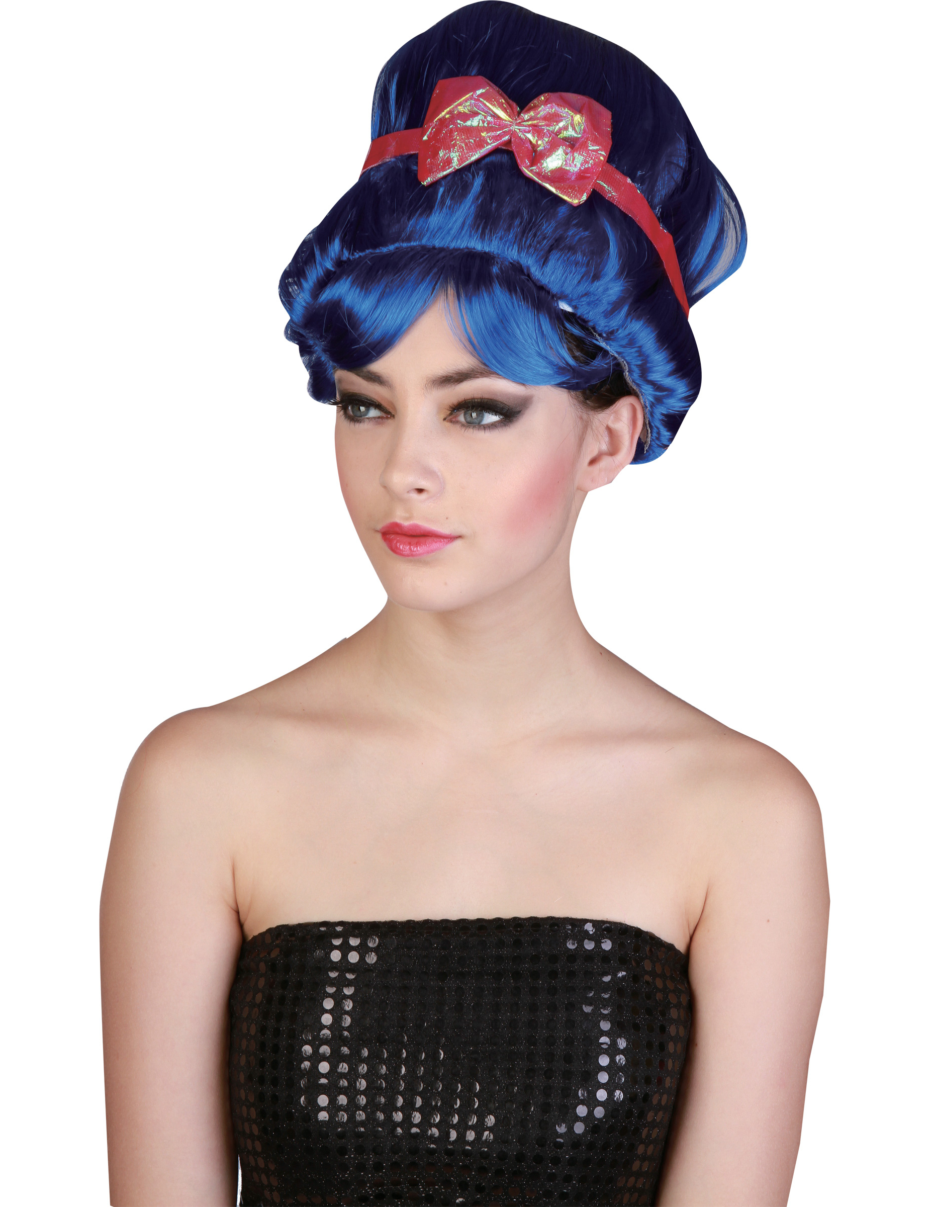 Perruque bleue manga femme