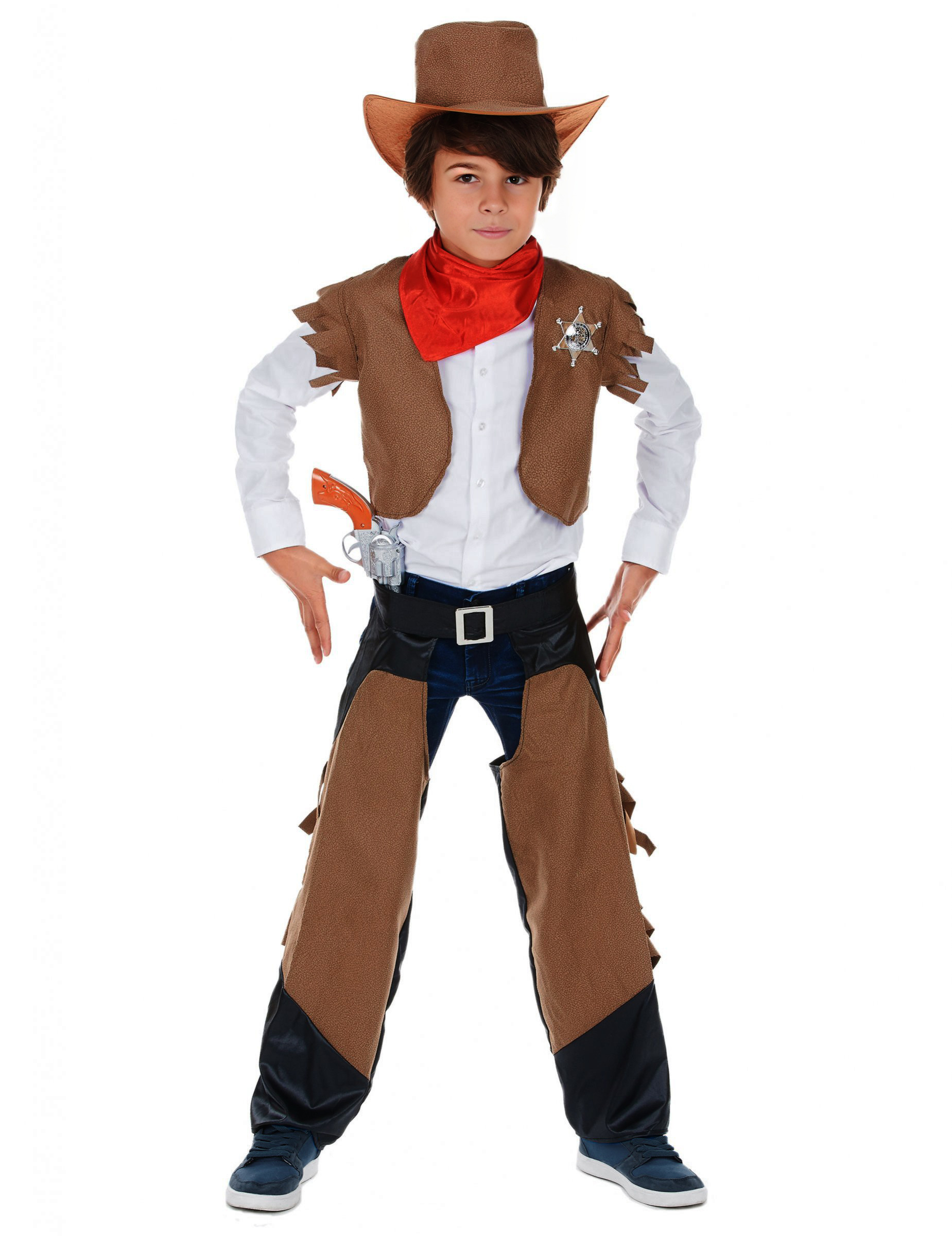Déguisement cowboy garçon marron