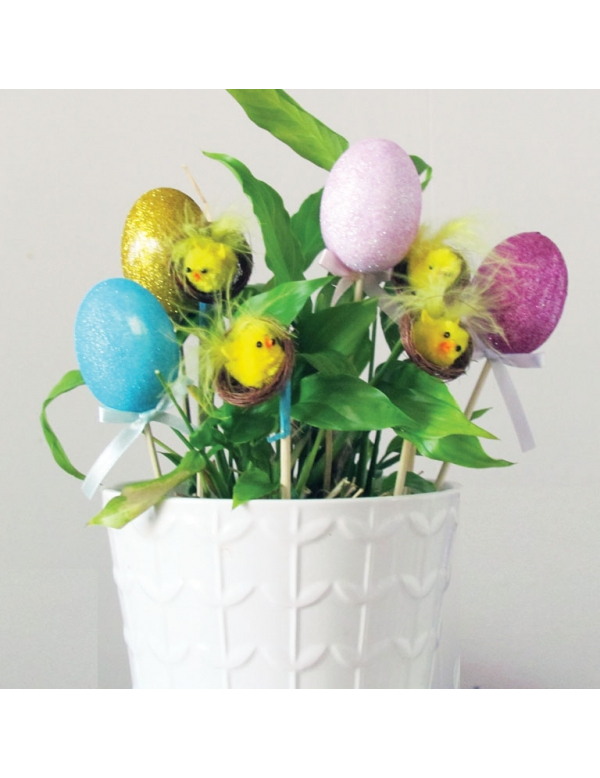 Pics de décoration poussins et oeufs de Pâques