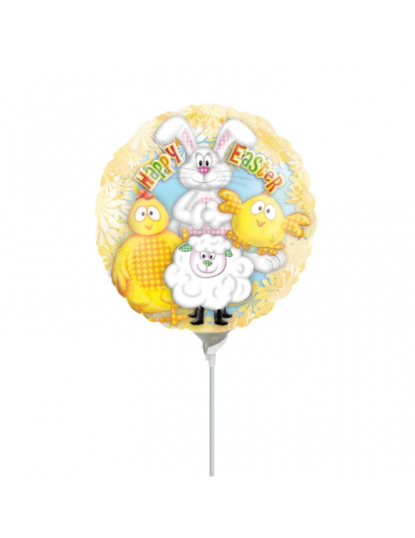 Ballon aluminium animaux Pâques 23 cm