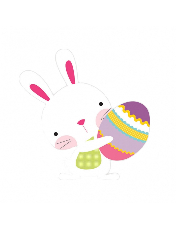 Décoration cartonnée Lapin Pâques 20 cm