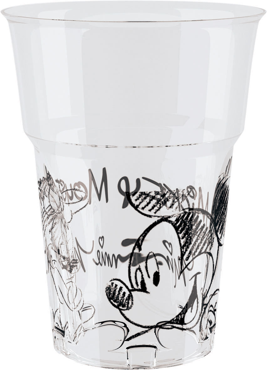 8 Gobelets plastique Mickey black and white