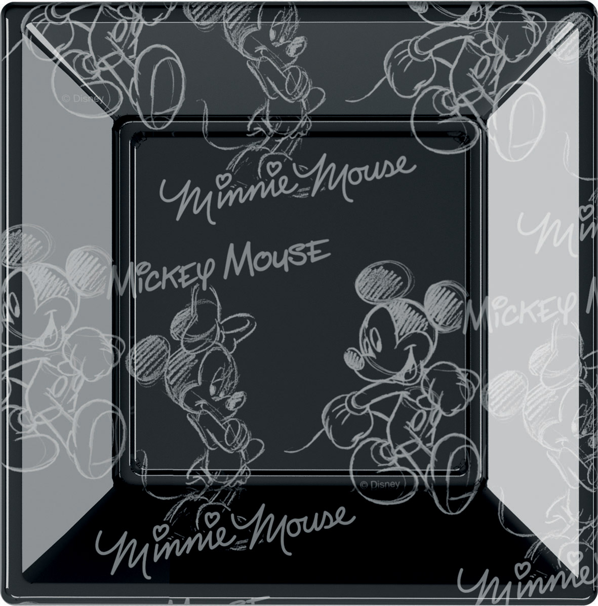 8 Assiettes à dessert Mickey black and white