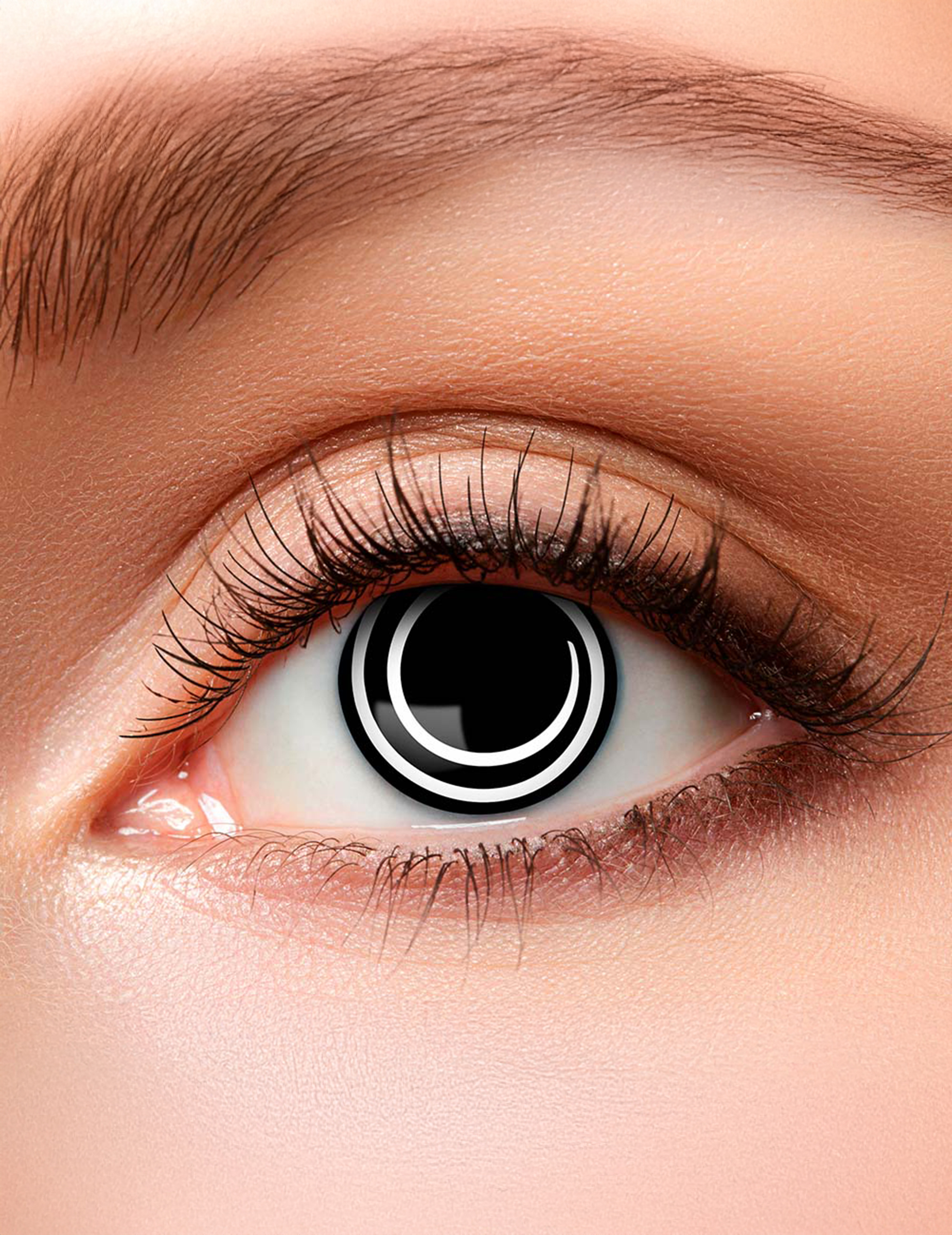 Lentilles fantaisie spirale noire et blanche adulte