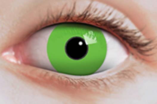Lentilles de contact oeil vert fluo