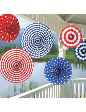 6 décorations à suspendre papier USA