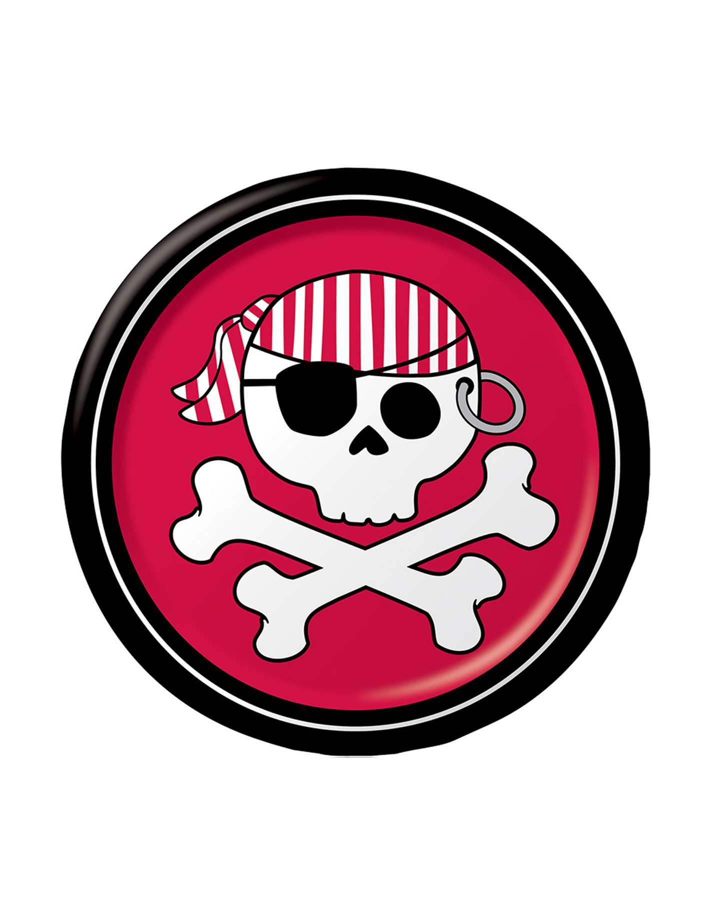8 Petites assiettes en carton Pirate Party rouge 18 cm