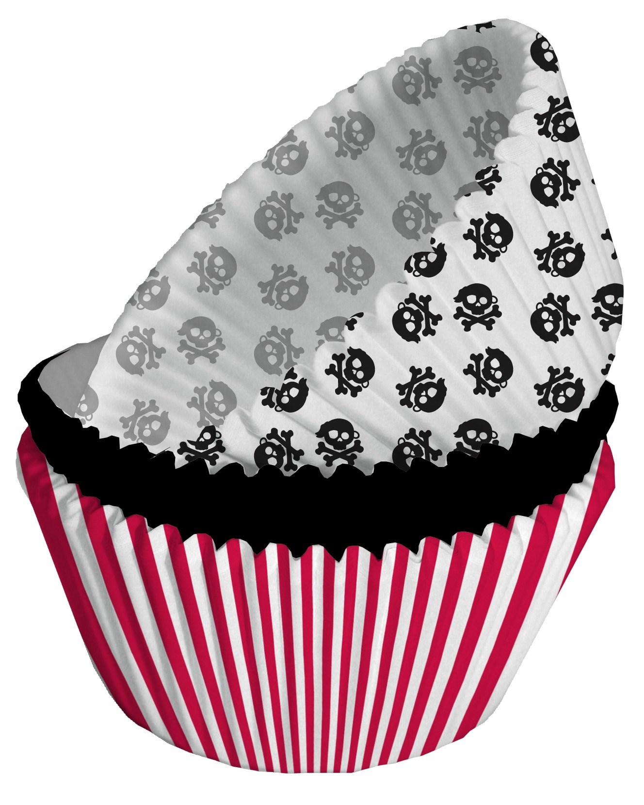 75 Moules à cupcakes en papier Pirate Party 5 x 3 cm