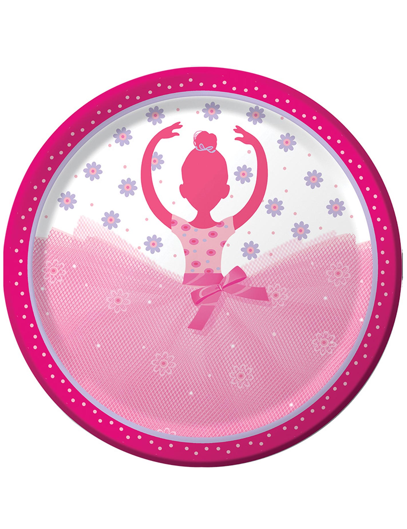 8 Assiettes en carton Danseuse Ballerine 23 cm