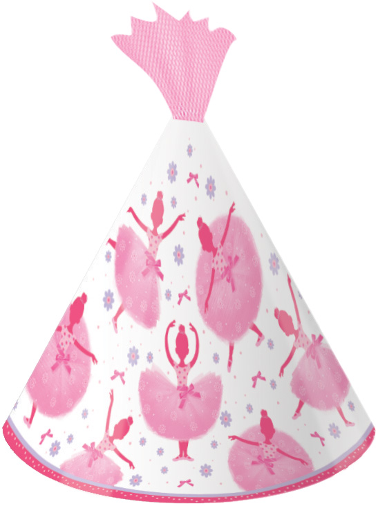 8 Chapeaux cartonnés enfants Danseuse Ballerine