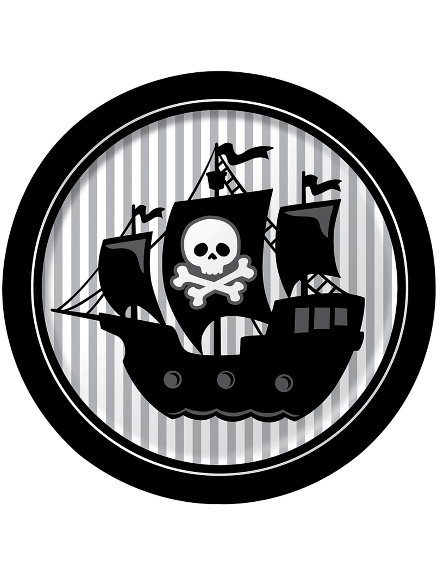 8 Assiettes en carton Pirate Party 23 cm