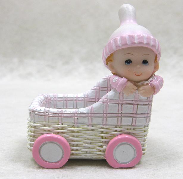 Contenant résine panier bébé fille 9 x 6 x 8 cm