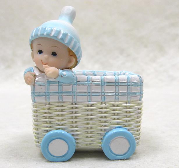 Contenant résine panier bébé garçon 8 x 6 x 9 cm