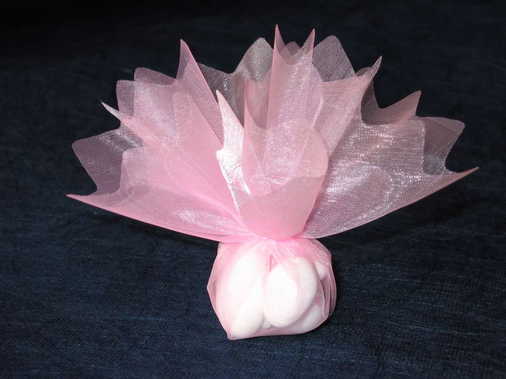 10 Voiles rond brillant dragée rose 24 cm