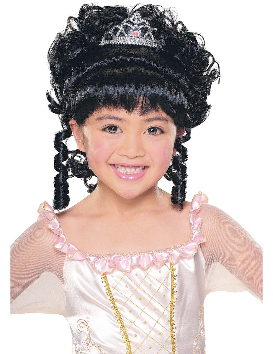 Perruque princesse brune fille
