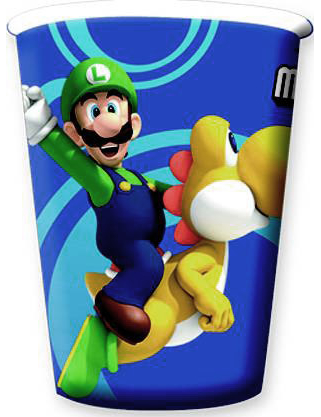8 gobelets carton Mario Bros