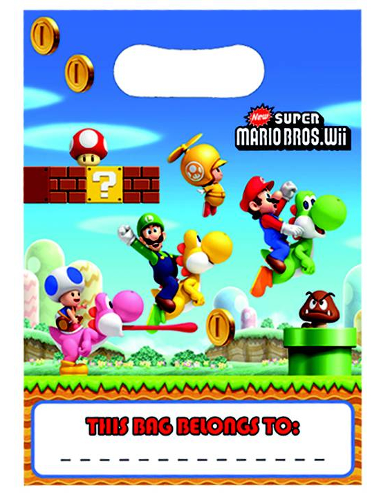 8 sachets plastique Mario Bros 