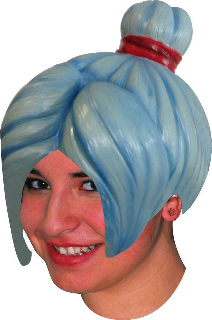 Perruque latex manga bleue adulte