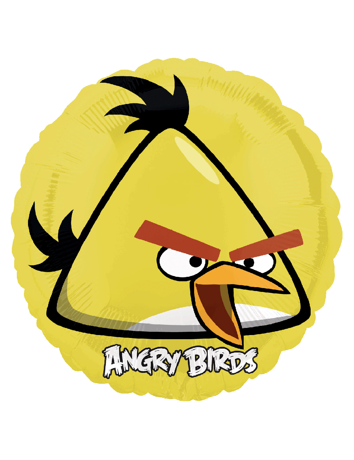 Ballon aluminium rond jaune Angry Birds