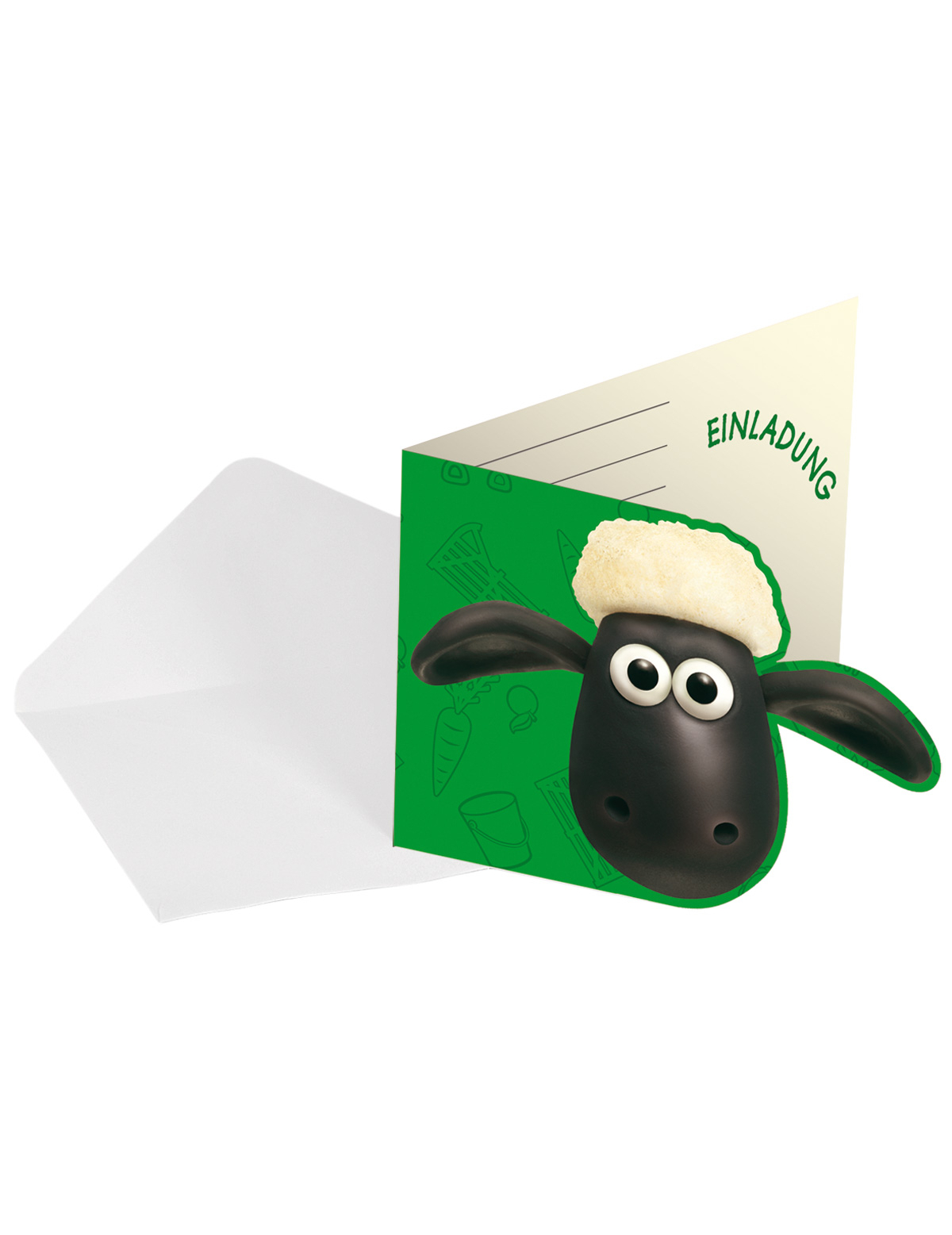 8 invitations carton Shaun Le Mouton