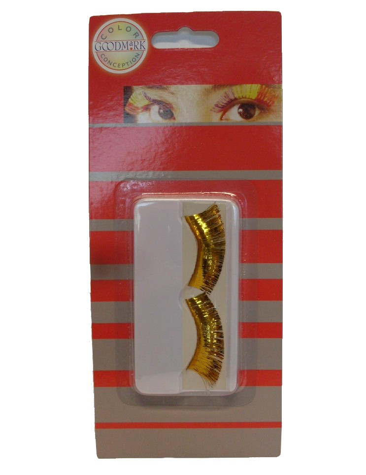 Faux cils courts dorés adulte