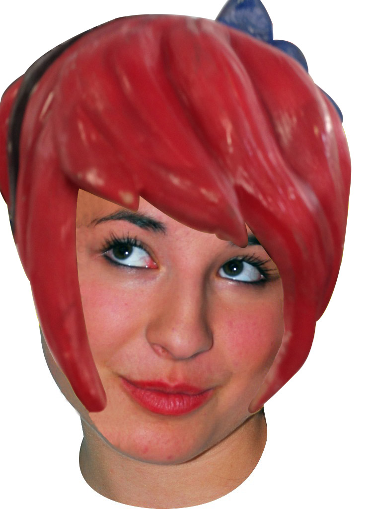 Perruque latex manga carré plongeant rouge adulte
