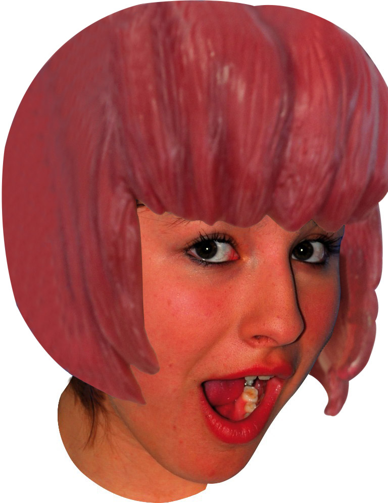 Perruque latex manga carré avec frange adulte couleur rouge