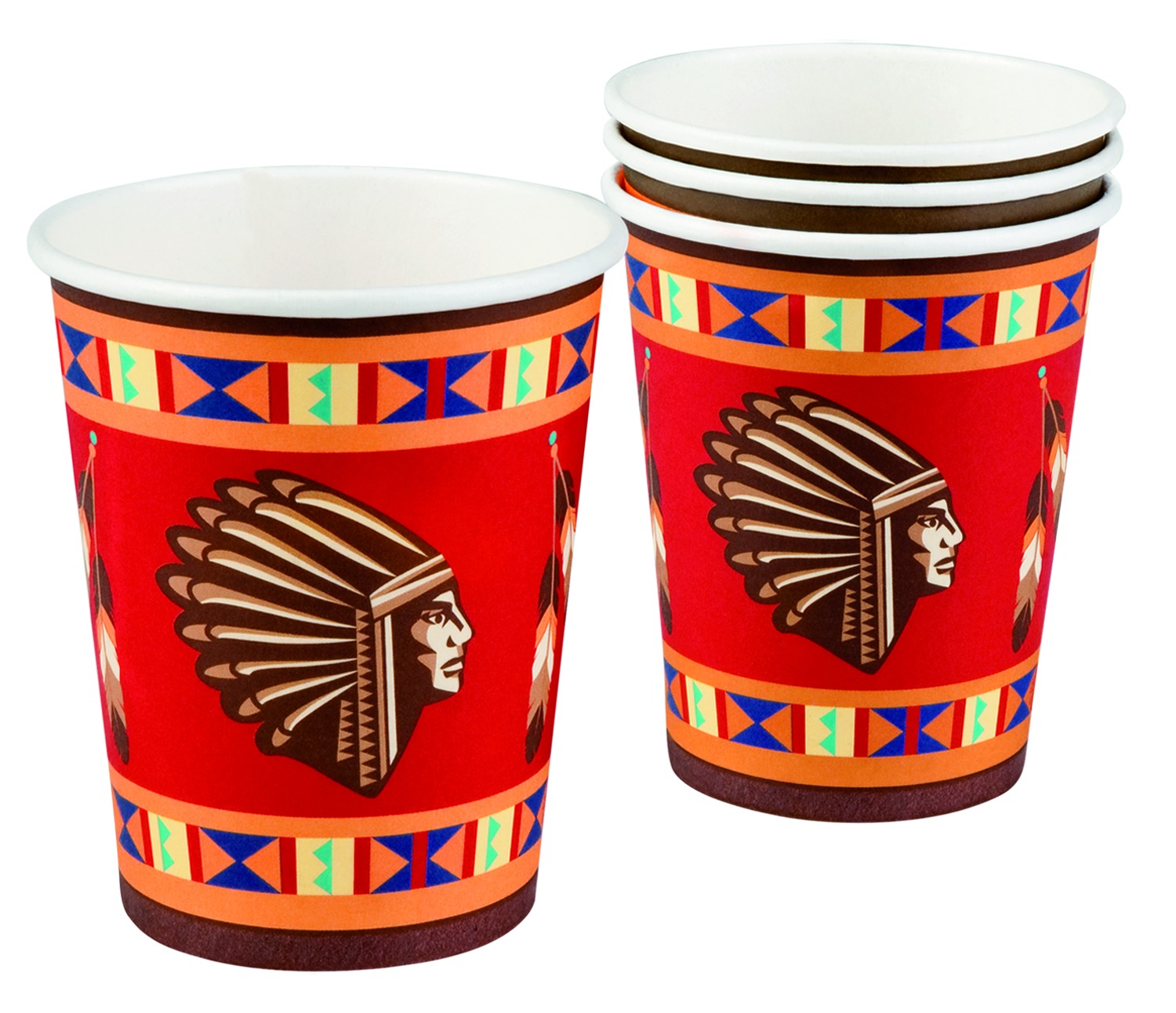 6 gobelets carton Indiens
